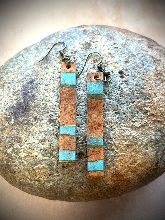 The Daily Dangle (Turquoise stripe with splatter)