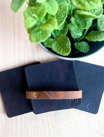 The Sip Slip, (Mahogany - almost Black) Hide and Home Collection