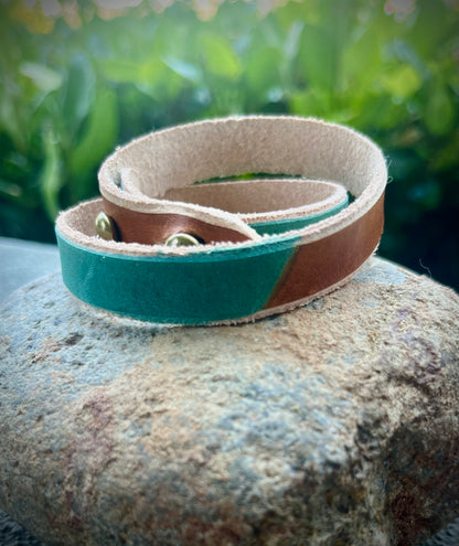 The Daily Loop (Double Wrap/Turquoise and English Bridle)