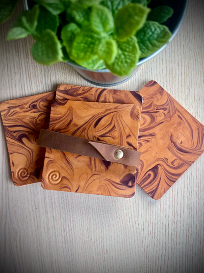 The Sip Slip, (Range Tan/Cordovan Marble)